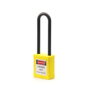 Yellow non-conductive lockout padlocks
