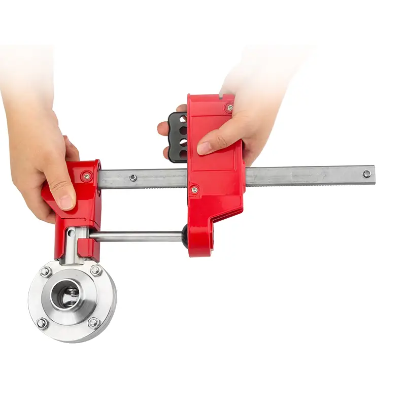 Sanitary butterfly valve lockout