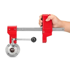 Sanitary butterfly valve lockout