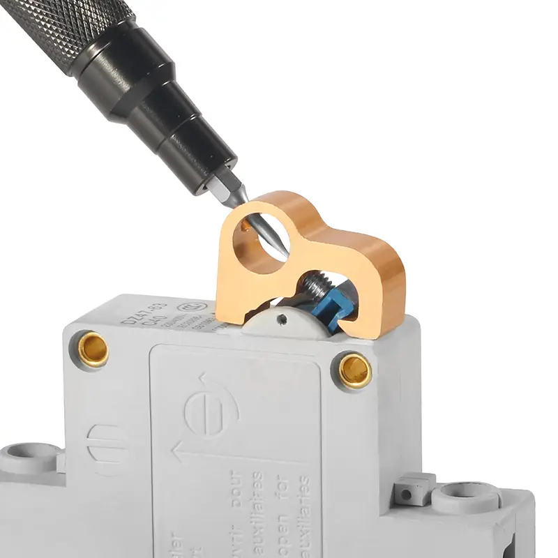 Simple Aluminum Miniature Circuit Breaker Lockout 