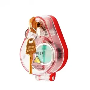 Self-locking emergency stop lockout