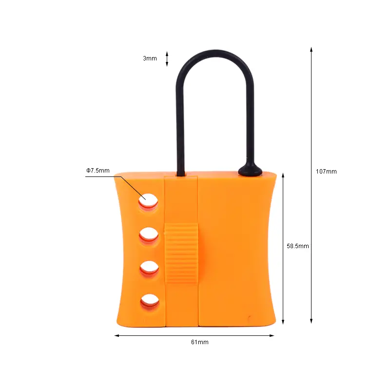 Non-conductive lockout hasp with slider