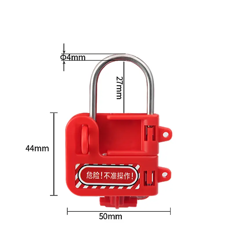 Stainless steel Hasp with Red Plastic Handle