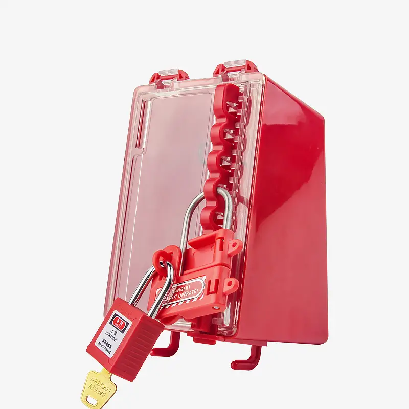 Stainless steel Hasp with Red Plastic Handle
